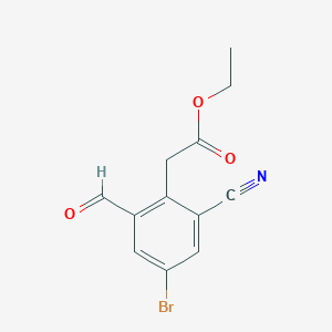 molecular formula C12H10BrNO3 B1414449 Ethyl 4-bromo-2-cyano-6-formylphenylacetate CAS No. 1805247-55-5