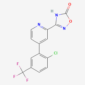 molecular formula C14H7ClF3N3O2 B1414450 3-[4-(2-Chloro-5-trifluoromethylphenyl)-pyridin-2-yl]-4H-[1,2,4]oxadiazol-5-one CAS No. 1219454-07-5