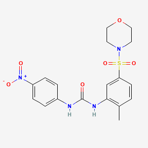 molecular formula C18H20N4O6S B14144507 1-(2-Methyl-5-morpholin-4-ylsulfonylphenyl)-3-(4-nitrophenyl)urea CAS No. 380331-92-0