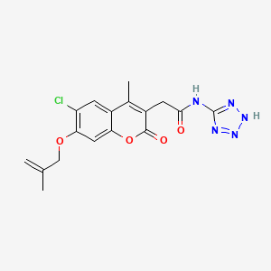 2-{6-chloro-4-methyl-7-[(2-methylprop-2-en-1-yl)oxy]-2-oxo-2H-chromen-3-yl}-N-(1H-tetrazol-5-yl)acetamide