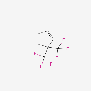 molecular formula C9H6F6 B14144533 4,4-Bis(trifluoromethyl)bicyclo[3.2.0]hepta-2,6-diene CAS No. 714-64-7