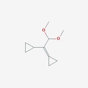 molecular formula C10H16O2 B14144606 (1-Cyclopropyl-2,2-dimethoxyethylidene)cyclopropane CAS No. 89229-71-0