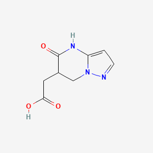 molecular formula C8H9N3O3 B1414462 (5-Oxo-4,5,6,7-tetrahydropyrazolo[1,5-a]pyrimidin-6-yl)acetic acid CAS No. 1211483-89-4