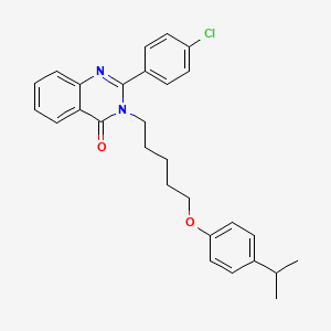 molecular formula C28H29ClN2O2 B14144631 2-(4-chlorophenyl)-3-{5-[4-(propan-2-yl)phenoxy]pentyl}quinazolin-4(3H)-one CAS No. 378758-71-5