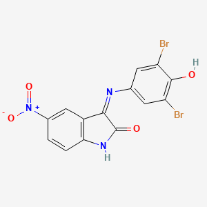 molecular formula C14H7Br2N3O4 B1414464 3-(3,5-Dibromo-4-hydroxy-phenylimino)-5-nitro-1,3-dihydro-indol-2-one CAS No. 1380572-55-3