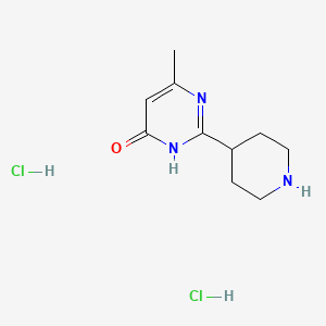 molecular formula C10H17Cl2N3O B1414466 6-Methyl-2-piperidin-4-yl-pyrimidin-4-ol dihydrochloride CAS No. 1361112-84-6