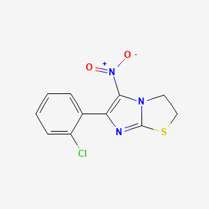 molecular formula C11H8ClN3O2S B14144672 Imidazo(2,1-b)thiazole, 6-(chlorophenyl)-2,3-dihydro-5-nitro- CAS No. 96125-77-8