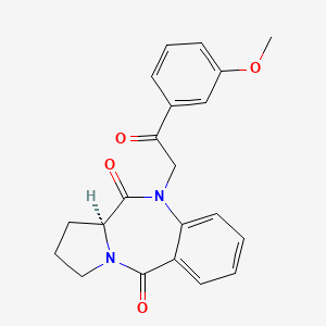 molecular formula C21H20N2O4 B14144676 (11aS)-10-[2-(3-methoxyphenyl)-2-oxoethyl]-2,3-dihydro-1H-pyrrolo[2,1-c][1,4]benzodiazepine-5,11(10H,11aH)-dione CAS No. 956951-93-2