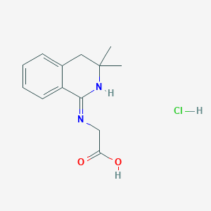 molecular formula C13H17ClN2O2 B1414468 （3,3-二甲基-3,4-二氢异喹啉-1-氨基）-乙酸盐酸盐 CAS No. 1185301-86-3