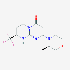 molecular formula C13H17F3N4O2 B1414469 (S)-8-((R)-3-methylmorpholino)-2-(trifluoromethyl)-3,4-dihydro-1H-pyrimido[1,2-a]pyrimidin-6(2H)-one CAS No. 1523412-59-0