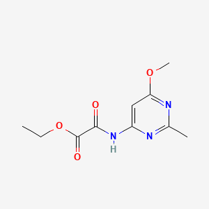 Acetic acid, ((6-methoxy-2-methyl-4-pyrimidinyl)amino)oxo-, ethyl ester