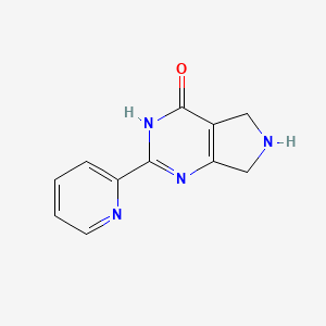 molecular formula C11H10N4O B1414470 2-(2-吡啶基)-6,7-二氢-5H-吡咯并[3,4-d]-嘧啶-4-醇 CAS No. 1220031-07-1