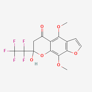 7-Hydroxy-4,9-dimethoxy-7-pentafluoroethyl-6,7-dihydro-furo[3,2-g]chromen-5-one