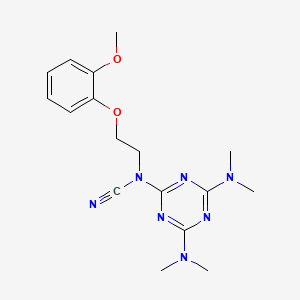 molecular formula C17H23N7O2 B14144729 [4,6-Bis(dimethylamino)-1,3,5-triazin-2-yl]-[2-(2-methoxyphenoxy)ethyl]cyanamide CAS No. 312585-16-3