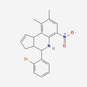 molecular formula C20H19BrN2O2 B14144733 4-(2-bromophenyl)-8,9-dimethyl-6-nitro-3a,4,5,9b-tetrahydro-3H-cyclopenta[c]quinoline CAS No. 1005171-98-1