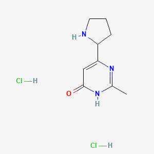 molecular formula C9H15Cl2N3O B1414474 2-Methyl-6-(pyrrolidin-2-yl)pyrimidin-4-ol dihydrochloride CAS No. 1229623-53-3