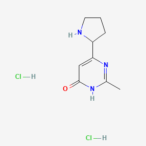 molecular formula C9H15Cl2N3O B1414474 2-甲基-6-(吡咯烷-2-基)嘧啶-4-醇二盐酸盐 CAS No. 1229623-53-3