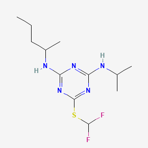 molecular formula C12H21F2N5S B14144749 6-(Difluoromethylsulfanyl)-2-N-pentan-2-yl-4-N-propan-2-yl-1,3,5-triazine-2,4-diamine CAS No. 103427-79-8