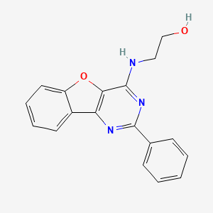 molecular formula C18H15N3O2 B14144783 2-[(2-Phenyl-[1]benzofuro[3,2-d]pyrimidin-4-yl)amino]ethanol CAS No. 134221-91-3