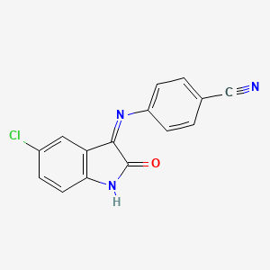 molecular formula C15H8ClN3O B1414482 4-(5-Chloro-2-oxo-1,2-dihydro-indol-3-ylideneamino)benzonitrile CAS No. 1380572-62-2