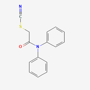 molecular formula C15H12N2OS B14144824 Thiocyanic acid, diphenylcarbamoylmethyl ester CAS No. 73908-98-2