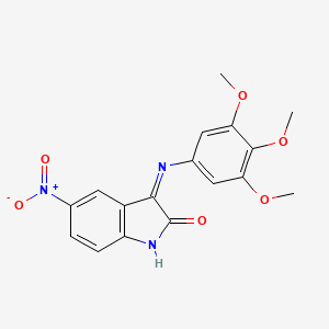 molecular formula C17H15N3O6 B1414483 5-Nitro-3-(3,4,5-trimethoxy-phenylimino)-1,3-dihydro-indol-2-one CAS No. 1380572-46-2