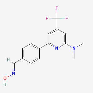 molecular formula C15H14F3N3O B1414484 4-(6-Dimethylamino-4-trifluoromethyl-pyridin-2-yl)-benzaldehyde oxime CAS No. 1311283-74-5