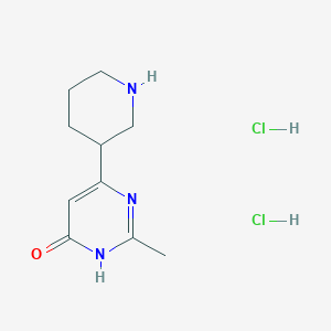 molecular formula C10H17Cl2N3O B1414487 2-Methyl-6-(3-piperidinyl)-4-pyrimidinol dihydrochloride CAS No. 1229625-11-9