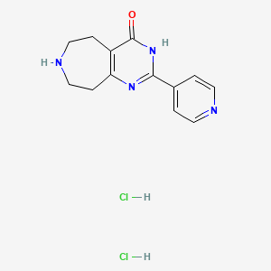 molecular formula C13H16Cl2N4O B1414488 2-(吡啶-4-基)-6,7,8,9-四氢-5H-嘧啶并[4,5-d]氮杂菲-4-醇二盐酸盐 CAS No. 1229626-97-4
