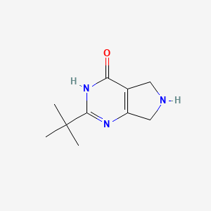 molecular formula C10H15N3O B1414490 2-(叔丁基)-6,7-二氢-5H-吡咯并-[3,4-d]嘧啶-4-醇 CAS No. 1220027-21-3