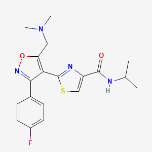 2-[5-[(dimethylamino)methyl]-3-(4-fluorophenyl)-4-isoxazolyl]-N-propan-2-yl-4-thiazolecarboxamide