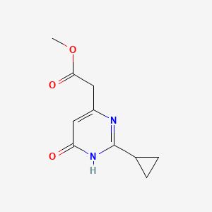molecular formula C10H12N2O3 B1414491 Methyl (2-cyclopropyl-6-hydroxypyrimidin-4-yl)acetate CAS No. 1199215-58-1