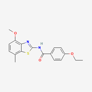 molecular formula C18H18N2O3S B14144913 4-ethoxy-N-(4-methoxy-7-methylbenzo[d]thiazol-2-yl)benzamide CAS No. 912771-03-0