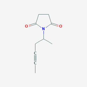 molecular formula C10H13NO2 B14144930 1-(Hex-4-yn-2-yl)pyrrolidine-2,5-dione CAS No. 89017-51-6