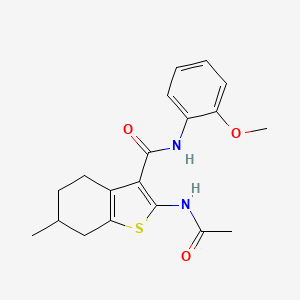 molecular formula C19H22N2O3S B14144946 2-(acetylamino)-N-(2-methoxyphenyl)-6-methyl-4,5,6,7-tetrahydro-1-benzothiophene-3-carboxamide CAS No. 332027-71-1