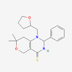 molecular formula C20H26N2O2S B14144954 7,7-Dimethyl-1-(oxolan-2-ylmethyl)-2-phenyl-2,3,5,8-tetrahydropyrano[4,3-d]pyrimidine-4-thione CAS No. 849030-63-3