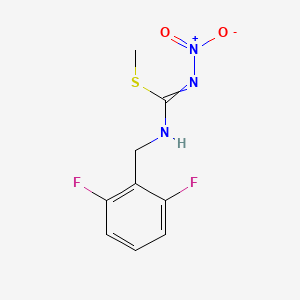 molecular formula C9H9F2N3O2S B1414497 (E/Z)-甲基 N-2,6-二氟苄基-N'-硝基氨基甲酰亚胺硫代酯 CAS No. 1822425-02-4