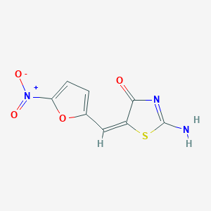 (5E)-2-amino-5-[(5-nitrofuran-2-yl)methylidene]-1,3-thiazol-4-one