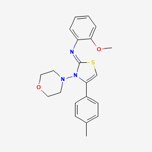 (2Z)-N-(2-Methoxyphenyl)-4-(4-methylphenyl)-3-(morpholin-4-yl)-1,3-thiazol-2(3H)-imine