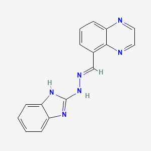 molecular formula C16H12N6 B14145009 5-[(E)-(1,3-dihydro-2H-benzimidazol-2-ylidenehydrazinylidene)methyl]quinoxaline 