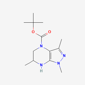 molecular formula C13H22N4O2 B1414502 tert-butyl 1,3,6-trimethyl-1H,4H,5H,6H,7H-pyrazolo[3,4-b]pyrazine-4-carboxylate CAS No. 1375473-79-2