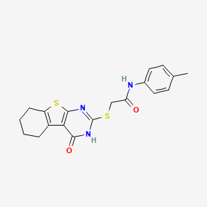 2-[(4-hydroxy-5,6,7,8-tetrahydro[1]benzothieno[2,3-d]pyrimidin-2-yl)sulfanyl]-N-(4-methylphenyl)acetamide