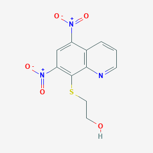 molecular formula C11H9N3O5S B14145083 2-[(5,7-Dinitro-8-quinolinyl)thio]ethanol CAS No. 136918-70-2