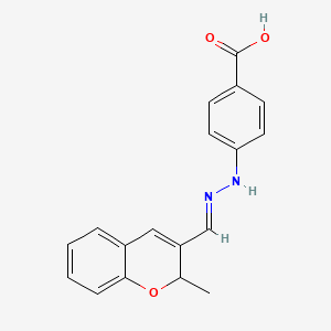 4-{(2E)-2-[(2-methyl-2H-chromen-3-yl)methylidene]hydrazinyl}benzoic acid