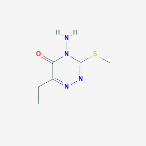 B14145141 4-Amino-6-ethyl-3-methylsulfanyl-1,2,4-triazin-5-one CAS No. 21087-59-2