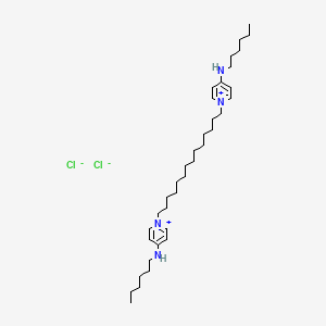 molecular formula C36H64Cl2N4 B14145159 1,1'-(1,14-Tetradecanediyl)bis(4-(hexylamino)pyridinium) dichloride CAS No. 64690-16-0