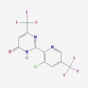 molecular formula C11H4ClF6N3O B1414516 2-[3-氯-5-(三氟甲基)吡啶-2-基]-6-(三氟甲基)嘧啶-4-醇 CAS No. 1582770-04-4