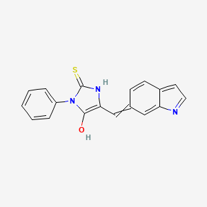 molecular formula C18H13N3OS B1414520 4-羟基-5-(吲哚-6-基甲亚甲基)-3-苯基-1H-咪唑-2-硫酮 CAS No. 1142201-54-4