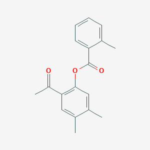 molecular formula C18H18O3 B14145226 2-Acetyl-4,5-dimethylphenyl 2-methylbenzoate CAS No. 88952-27-6