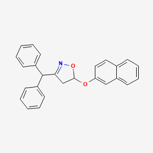 molecular formula C26H21NO2 B14145237 3-Benzhydryl-5-(naphthalen-2-yloxy)-4,5-dihydroisoxazole CAS No. 89249-70-7